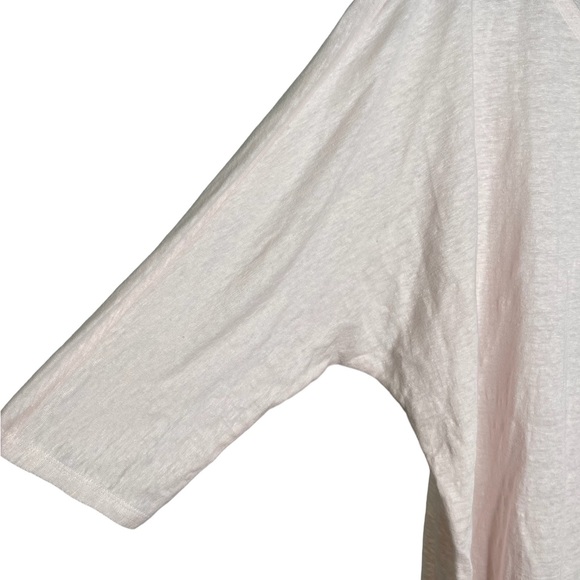 Eileen Fisher Asymmetrical Hem Top Size Large Soft Pink 100% Organic Linen NWOT - Picture 3 of 5
